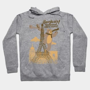 Paris King Kong Bear Eiffel Tower Hoodie